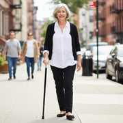 Classy Walking Canes Classy Walking Canes Adjustable Elegant Black and White Rhinestone Collar Walking Cane