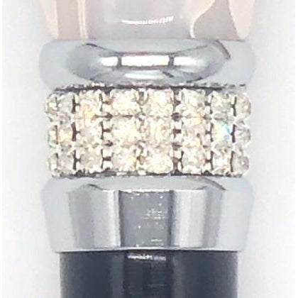 Classy Walking Canes Classy Walking Canes Adjustable Elegant Black and White Rhinestone Collar Walking Cane