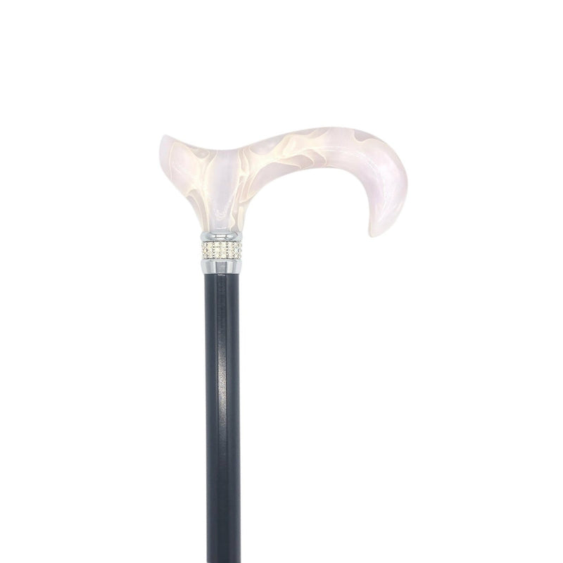 Classy Walking Canes Classy Walking Canes Adjustable Elegant Black and White Rhinestone Collar Walking Cane