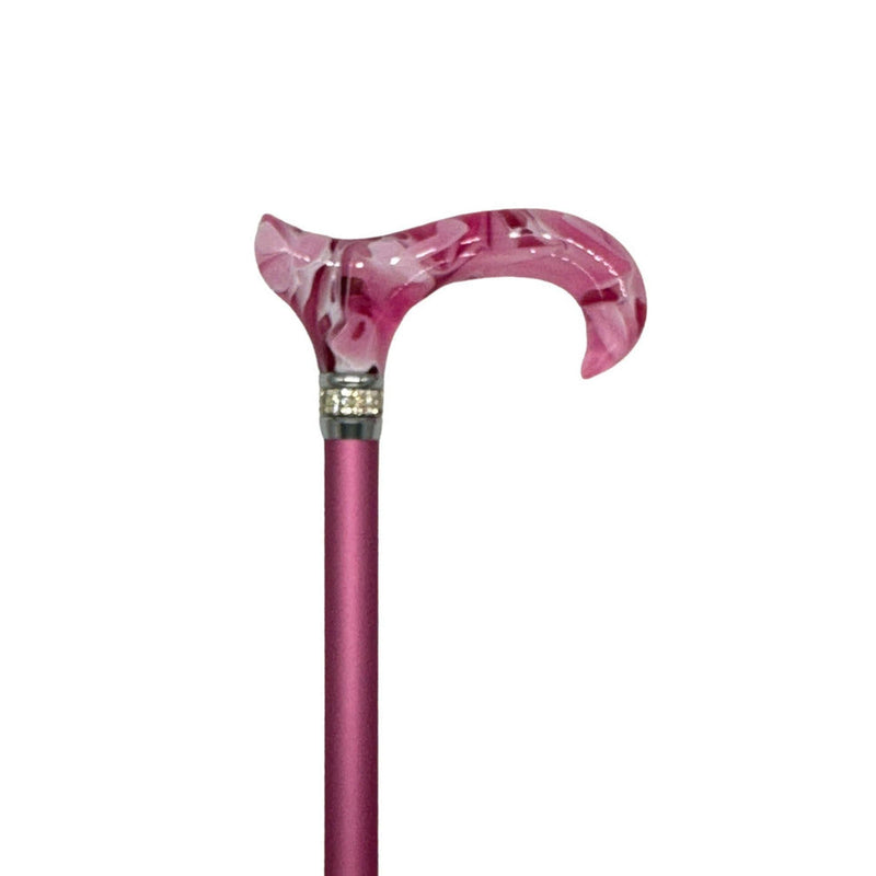 Classy Walking Canes Classy Walking Canes Adjustable Fashionable Pink Rhinestone Collar Walking Cane