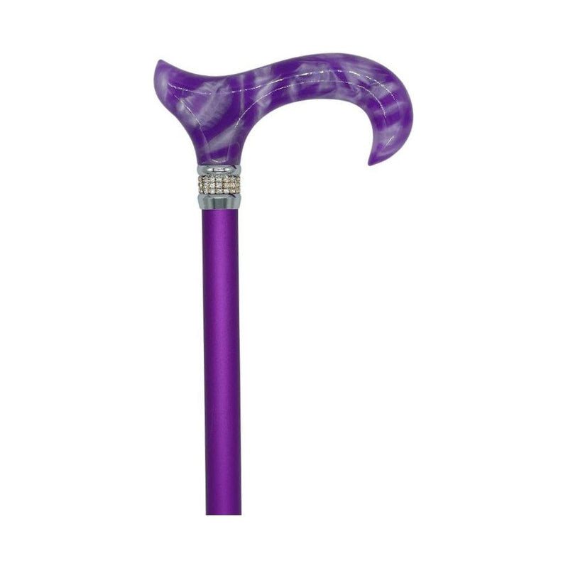 Classy Walking Canes Classy Walking Canes Adjustable Purple with Rhinestone Collar Walking Cane