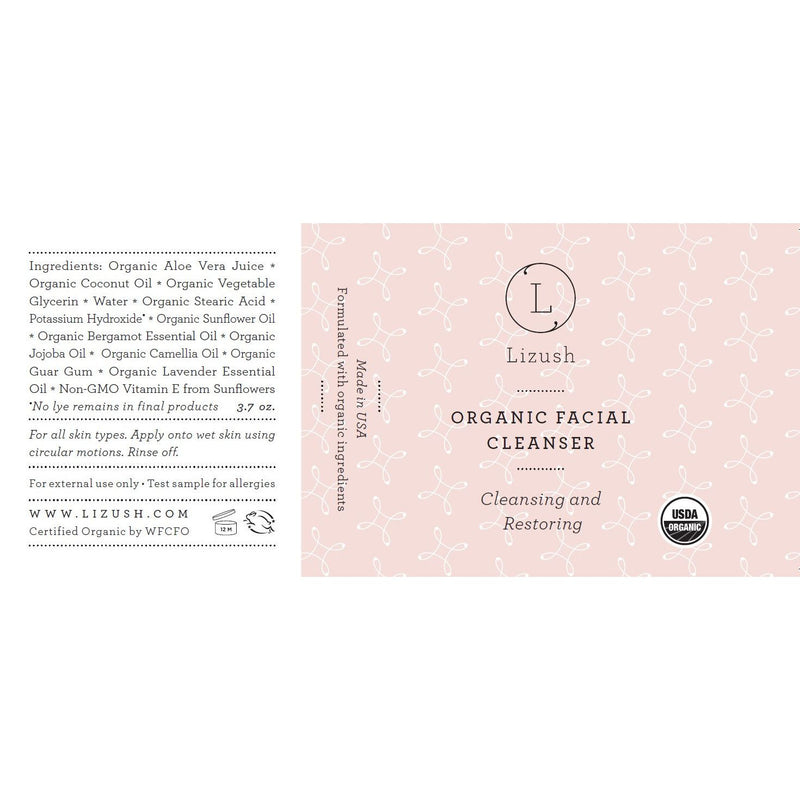 Lizush ORGANIC FACIAL CLEANSER Cleansing and Restoring