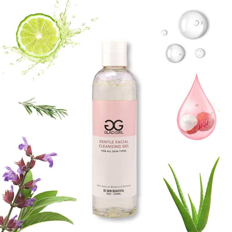 GladGirl Gentle Facial Cleansing Gel For All Skin Types Eyebrows