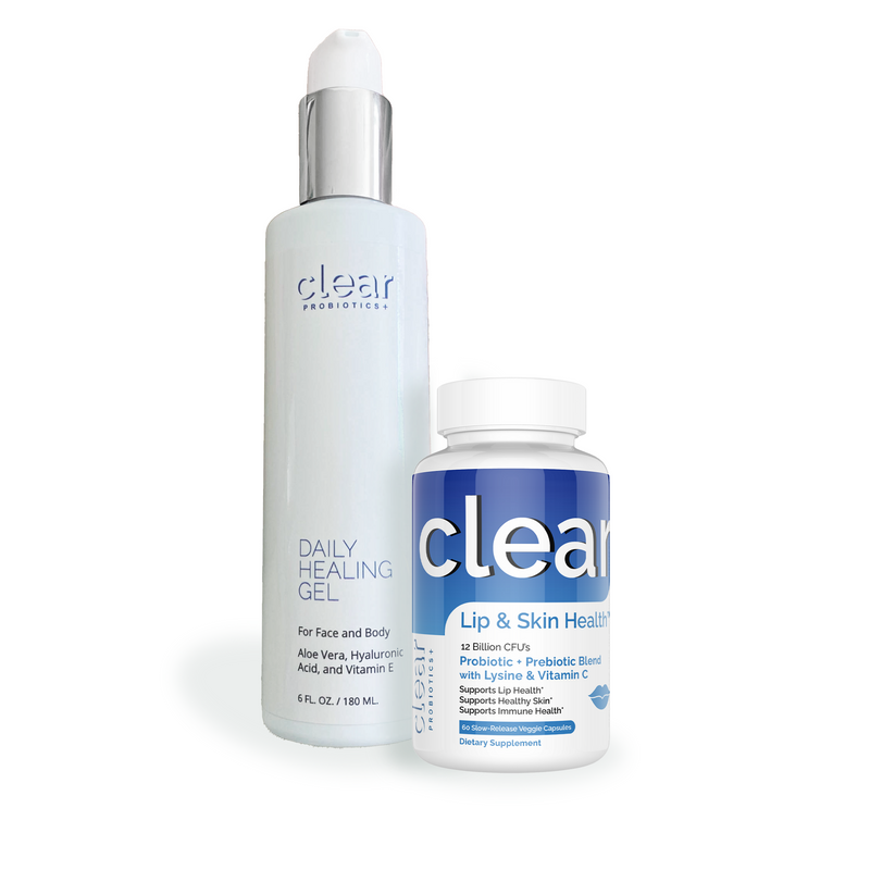 Clear Wellness 360 Clear Lip & Skin Health + Clear Daily Healing Gel Probiotics Plus