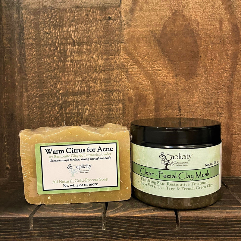 Soaplicity Clear Skincare Sets for Oily Skin Bundles Sienna Clear Facial Soap & Mask