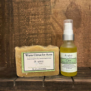 Soaplicity Clear Skincare Sets for Oily Skin Bundles Dark Olive Green Clear Facial Soap & Serum