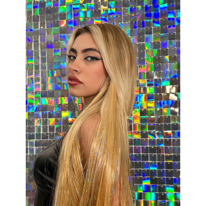 Lunautics Blonde Bombshell - 22 In Luxe Synthetic 7 Pc Full Clip-In Extension Set with Tinsel Clip-In Extensions
