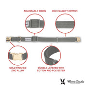 Warren London Fabric Dog Collar - Grey Leashes, Collars & Accessories