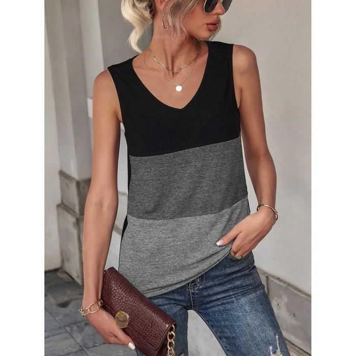 Color Block Wide Strap Tank