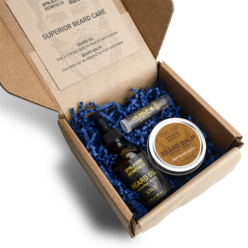 Appalachian Botanical Co. Beard Care Combo | Cream & Oil Shaving & Grooming Gift Set White Smoke Gold,Silver,Bronze