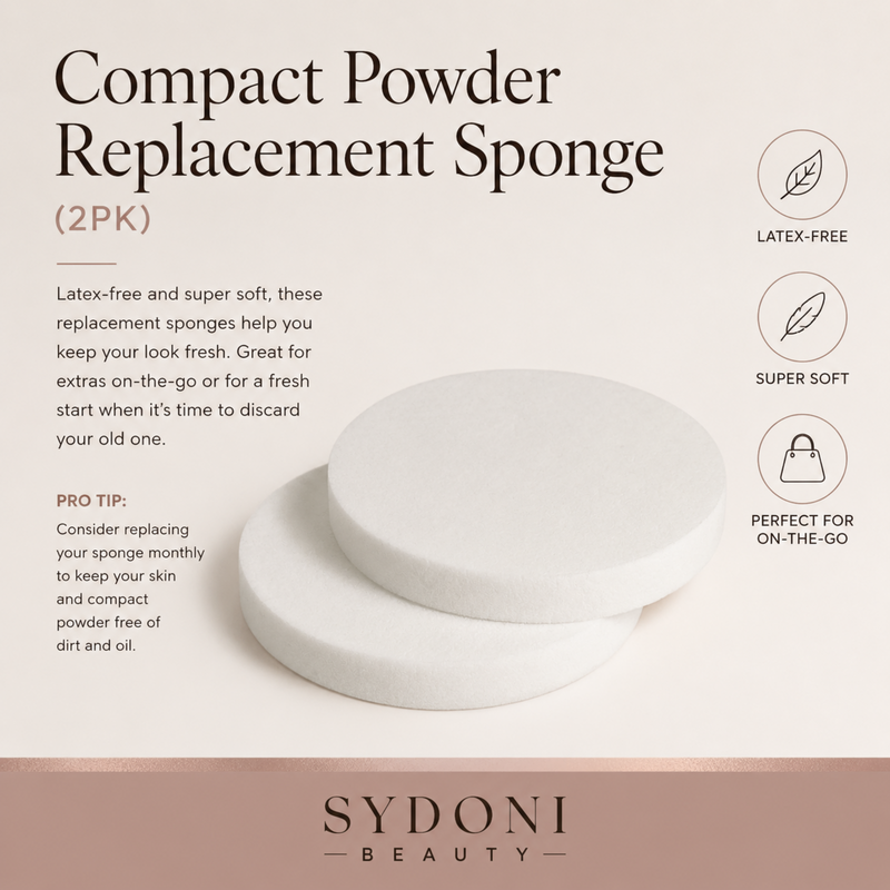 Sydoni Skincare and Beauty COMPACT PRESSED POWER  REPLACEMENT SPONGES (2PACK) Makeup Sponges