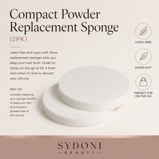 Sydoni Skincare and Beauty COMPACT PRESSED POWER  REPLACEMENT SPONGES (2PACK) Makeup Sponges