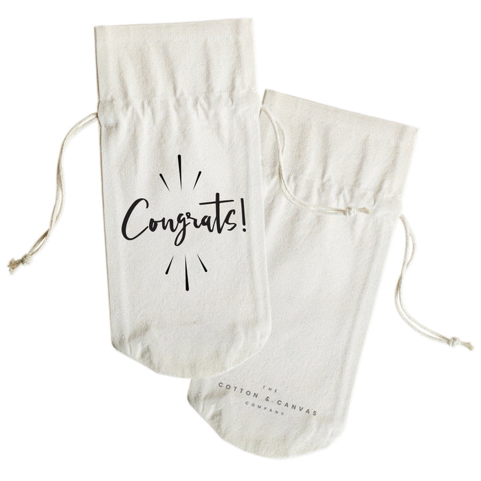 Congrats Cotton Canvas Wine Bag