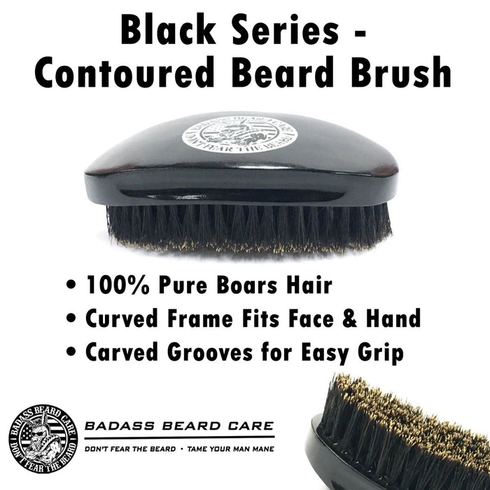 Badass Beard Care Contoured Boars Hair Beard Brush