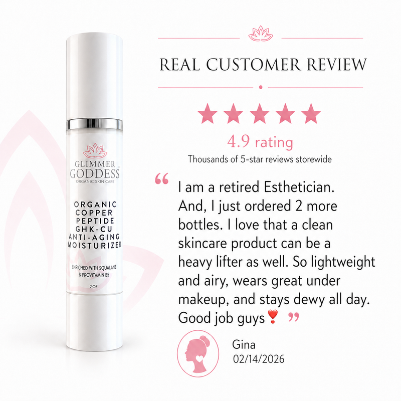Glimmer Goddess® Organic Skin Care Organic Copper Peptide Moisturizer – Firming & Smoothing Moisturizers