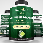 Nutrivein Organic Citrus Bergamot 25:1 Bergamia Extract 1400 mg - 120 Capsules