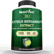 Nutrivein Organic Citrus Bergamot 25:1 Bergamia Extract 1400 mg - 120 Capsules