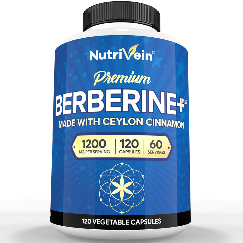Nutrivein Berberine Plus Organic Ceylon Cinnamon - 120 Capsules GR-4L51-YC9A