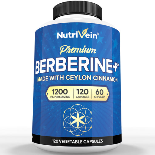 Nutrivein Berberine Plus Organic Ceylon Cinnamon - 120 Capsules GR-4L51-YC9A