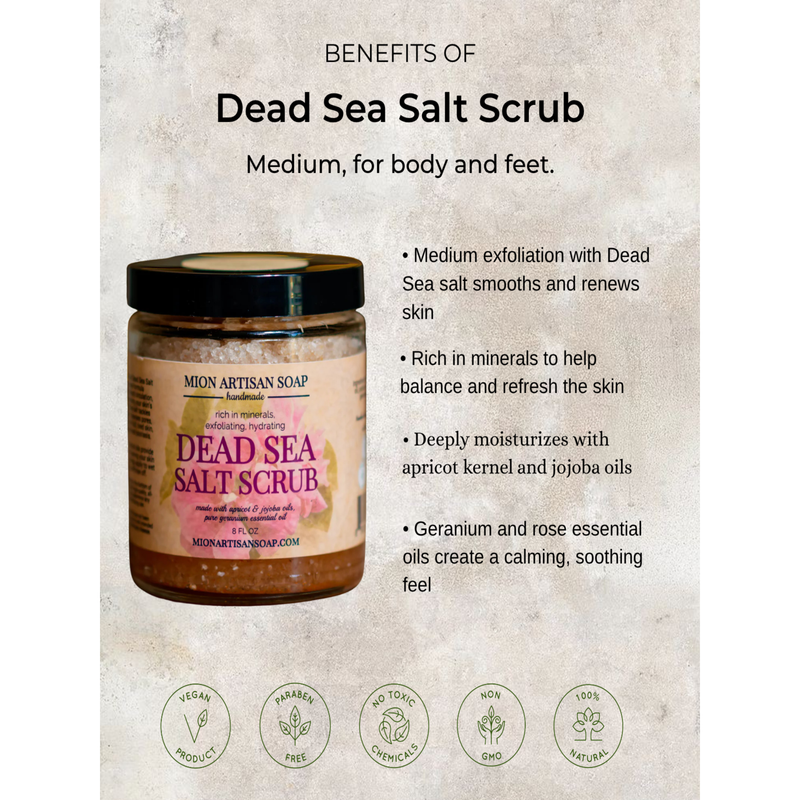 MION Artisan Soap Co. Dead Sea Salt Scrub | Medium