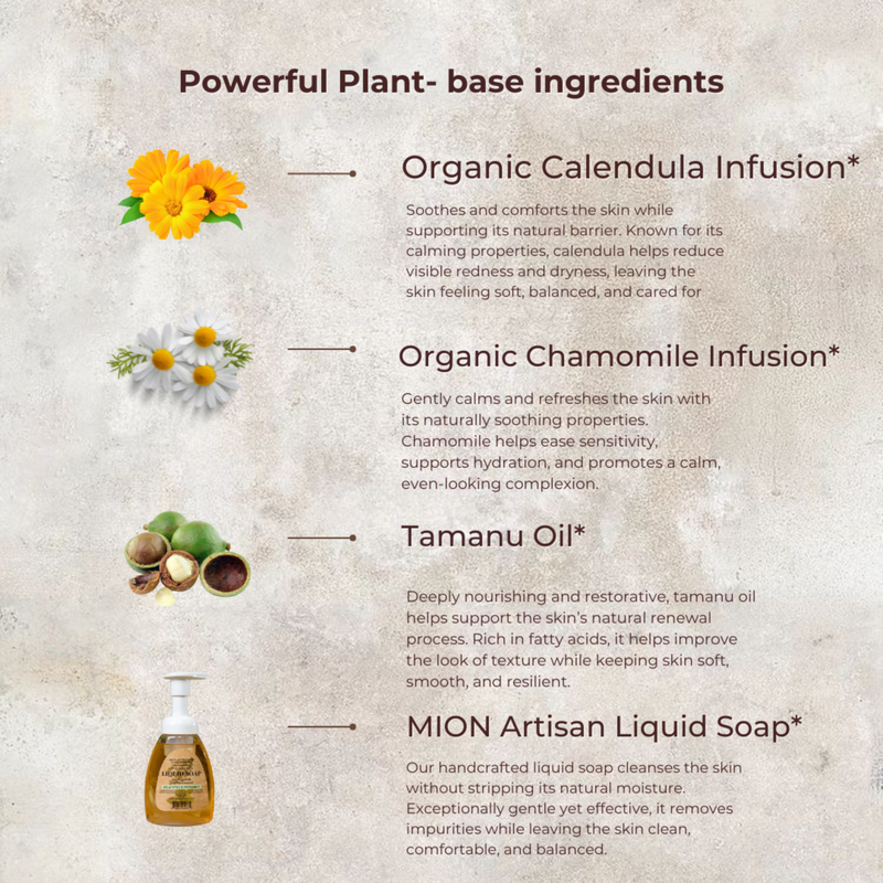 MION Artisan Soap Co. Face Wash Refill | with Rose Hip and Tamanu Oils