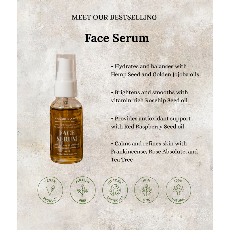 MION Artisan Soap Co. Face Serum | Promotes Collagen Production | Evens Out Skin Tone