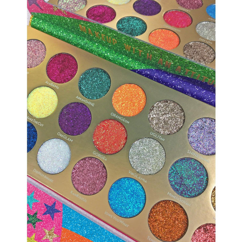 Rude Cosmetics United Shades of Glitter -  21 Pressed Glitter Eyeshadow Palette Eyeshadow Palette