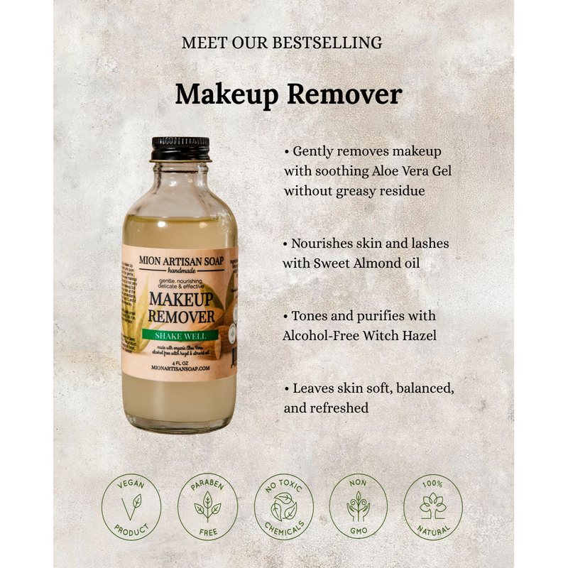 MION Artisan Soap Co. Makeup Remover | Nourishing, Delicate (without greasy residue)