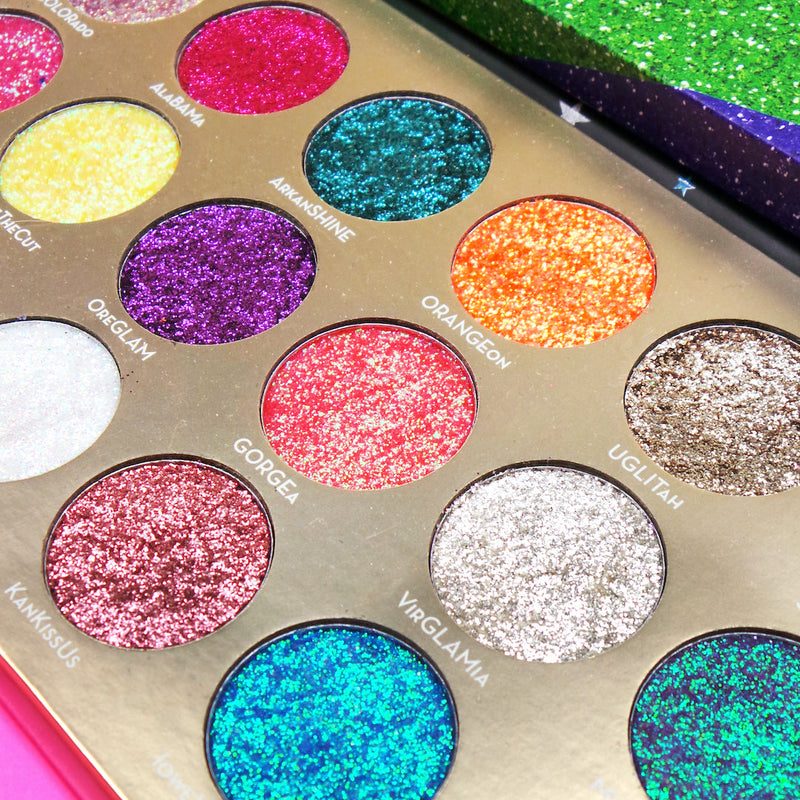 Rude Cosmetics United Shades of Glitter -  21 Pressed Glitter Eyeshadow Palette Eyeshadow Palette