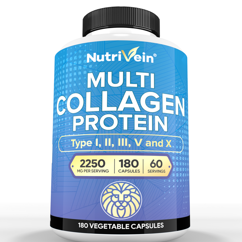 Nutrivein Multi Collagen Protein Capsules - 180 Capsules DV-BCOM-KBOG