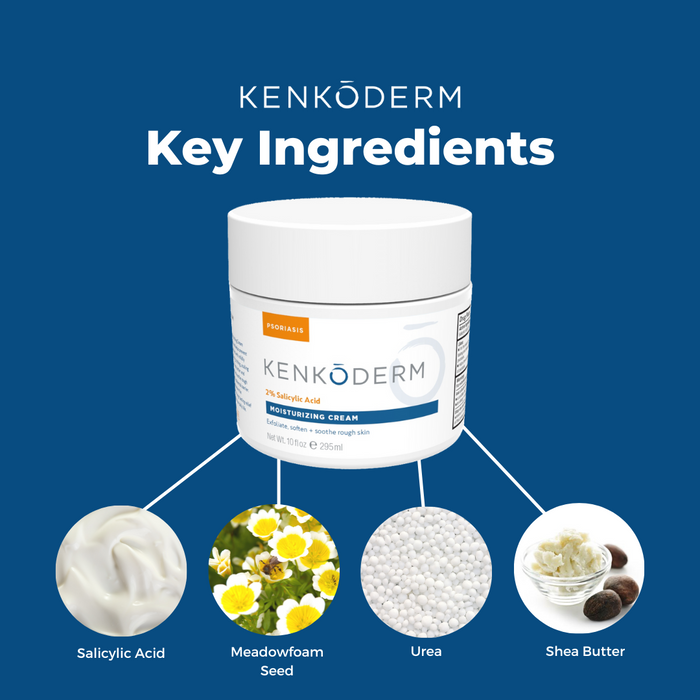 Kenkoderm Psoriasis Moisturizing Cream with 2% Salicylic Acid - 10 oz Jar