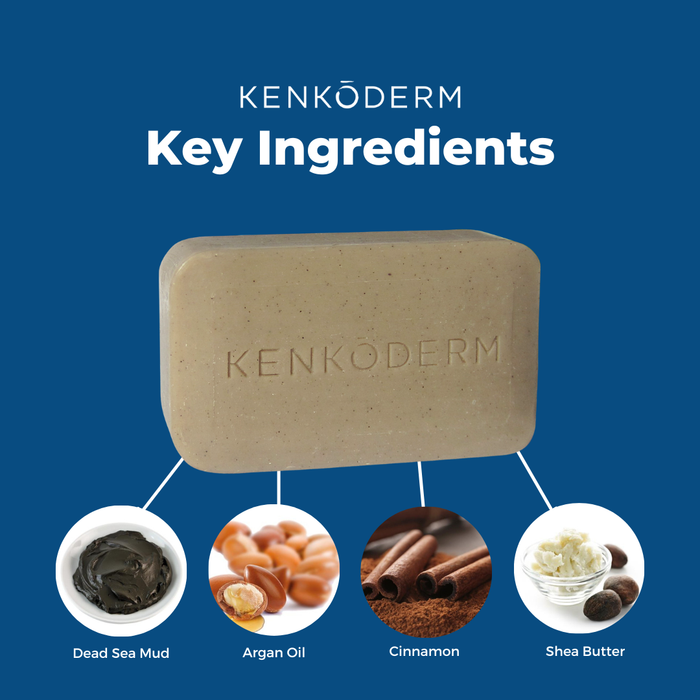 Kenkoderm Psoriasis Dead Sea Mud Soap with Argan Oil & Shea Butter 4.25 oz