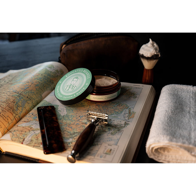 Educated Beards Educated Beards Peppermint & Cedarwood Shave Soap 4 oz Shave Soap