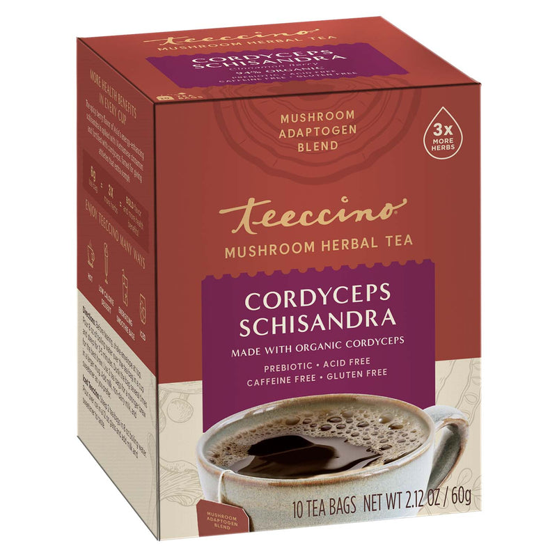 Teeccino Cordyceps Schisandra Cinnamon Berry Mushroom Herbal Tea Herbal Tea