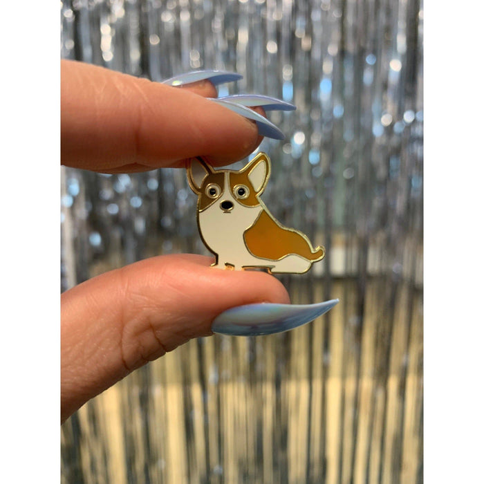 The Bullish Store - Corgi Wigglebutts Make Me Nuts Enamel Pin On Gift Card