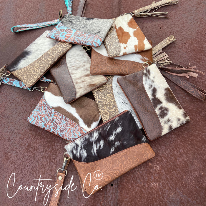 Rustic Couture Cowhide Wristlet by Countryside Co. by Countryside Co.