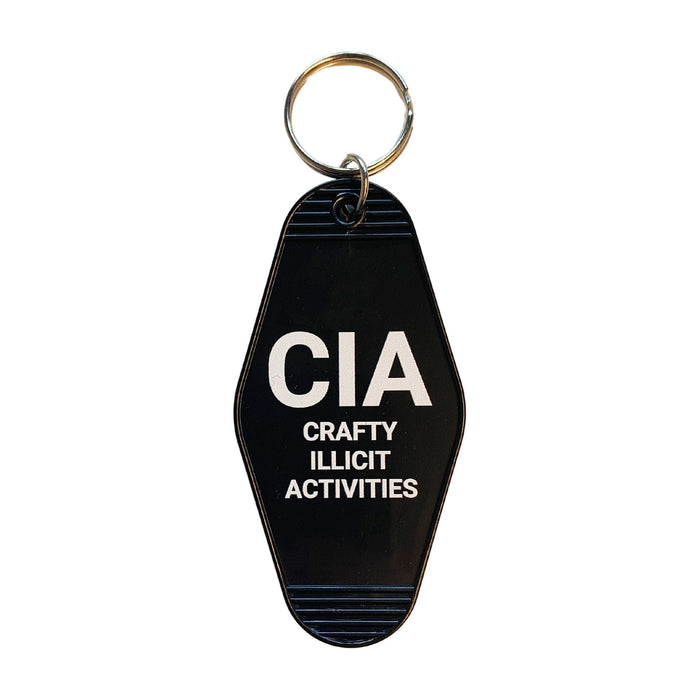 Crafty Illicit Activities Motel Style Keychain in Black