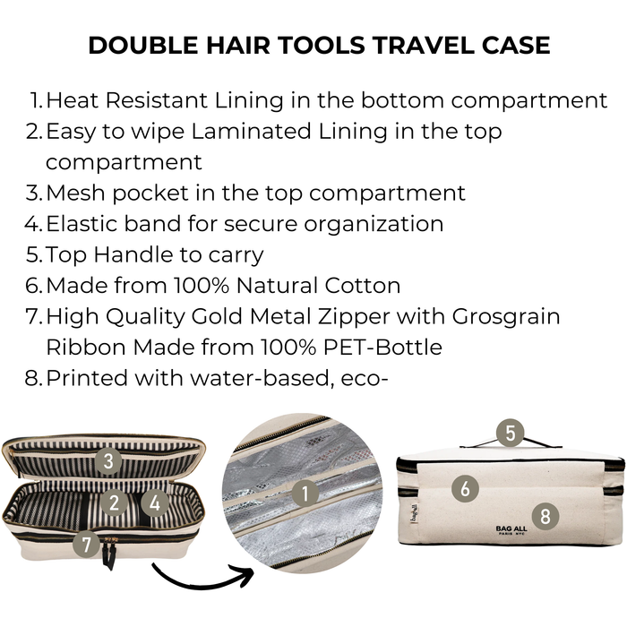 Bag-All - Double Hair Tools Travel Case, Cream