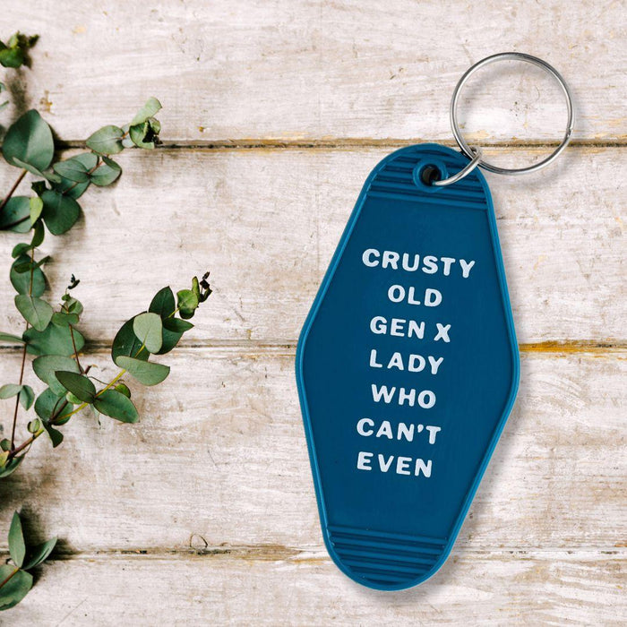 The Bullish Store - Crusty Old Gen X Lady Who Can'T Even Motel Keychain In Blue