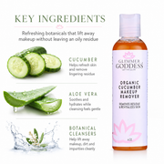 Glimmer Goddess® Organic Skin Care Organic Cucumber Makeup Remover – No Oily Residue Cleansers & Scrubs White Smoke
