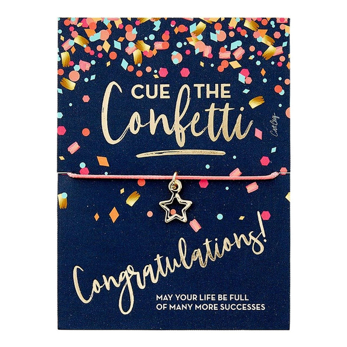 Cue the Confetti Congratulations Bracelet on a Gift Card | Star Charm Jewelry