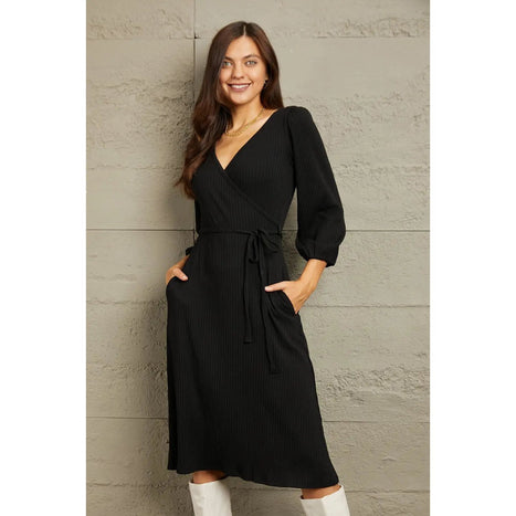 Culture Code Surplice Flare Ruching Dress