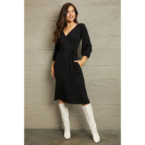 Culture Code Surplice Flare Ruching Dress