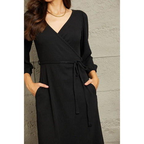 Culture Code Surplice Flare Ruching Dress