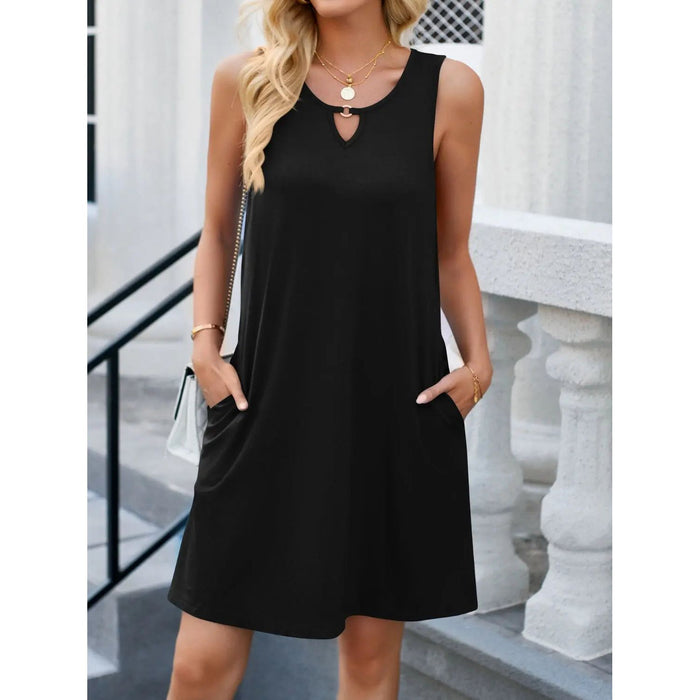 Cutout Round Neck Sleeveless Dress