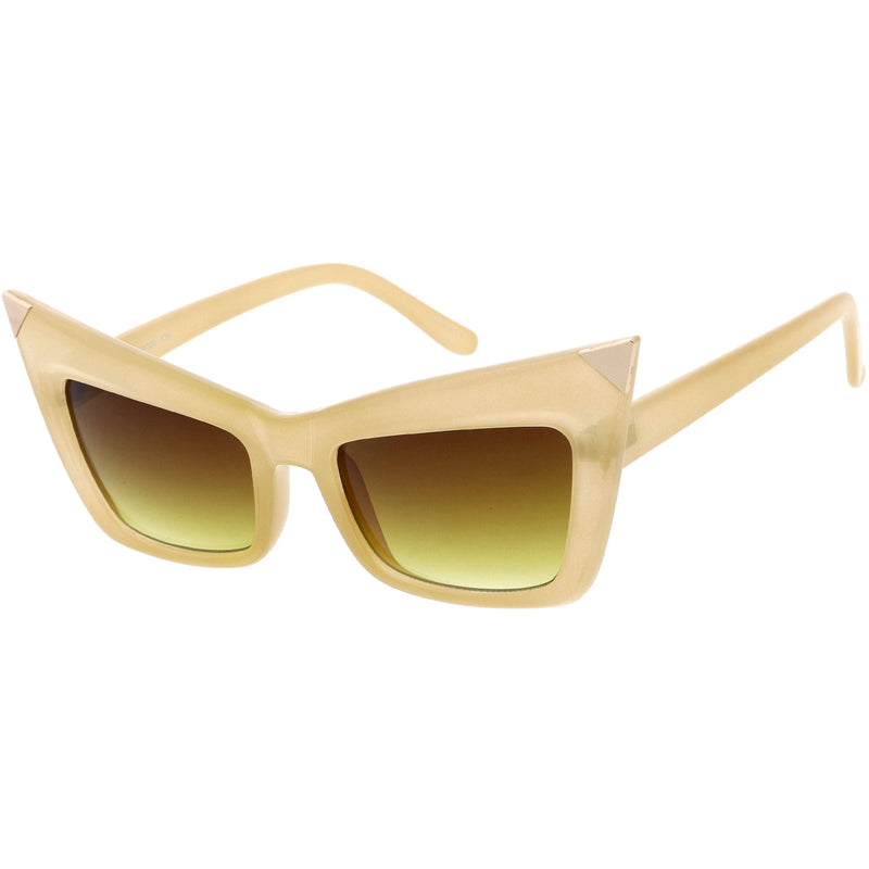 zeroUV Sharp High-Pointed Metal Tip Designer-Inspired Fashion Cat Eye Sunglasses D004 Sunglasses