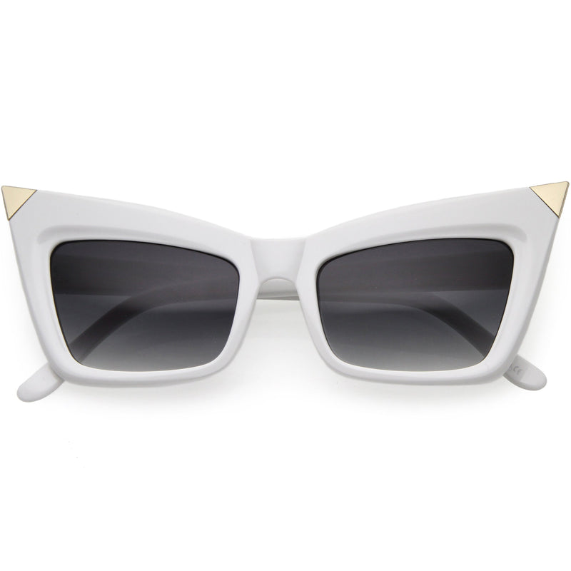 zeroUV Sharp High-Pointed Metal Tip Designer-Inspired Fashion Cat Eye Sunglasses D004 Sunglasses