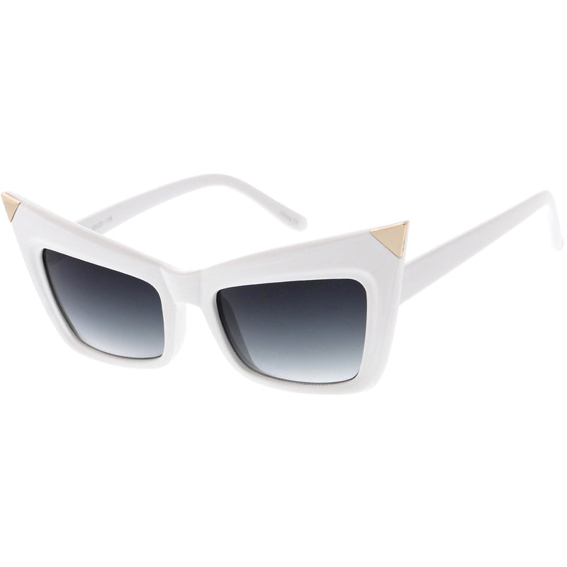 zeroUV Sharp High-Pointed Metal Tip Designer-Inspired Fashion Cat Eye Sunglasses D004 Sunglasses