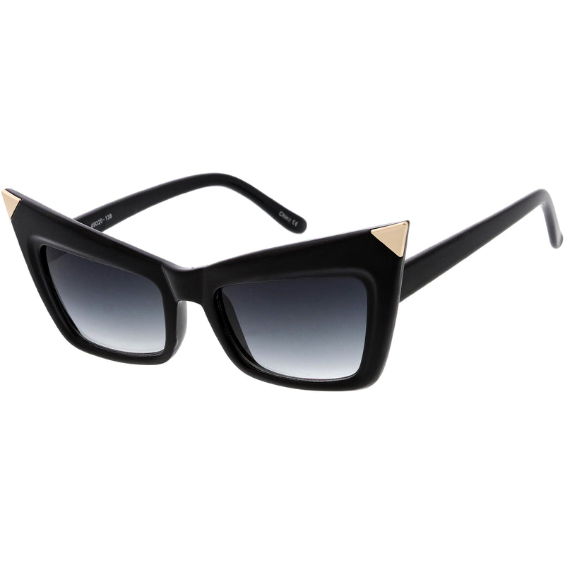 zeroUV Sharp High-Pointed Metal Tip Designer-Inspired Fashion Cat Eye Sunglasses D004 Sunglasses