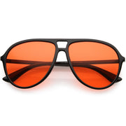 zeroUV Classic 80s Inspired Color Tinted Lens Retro Aviator Sunglasses D015 Sunglasses